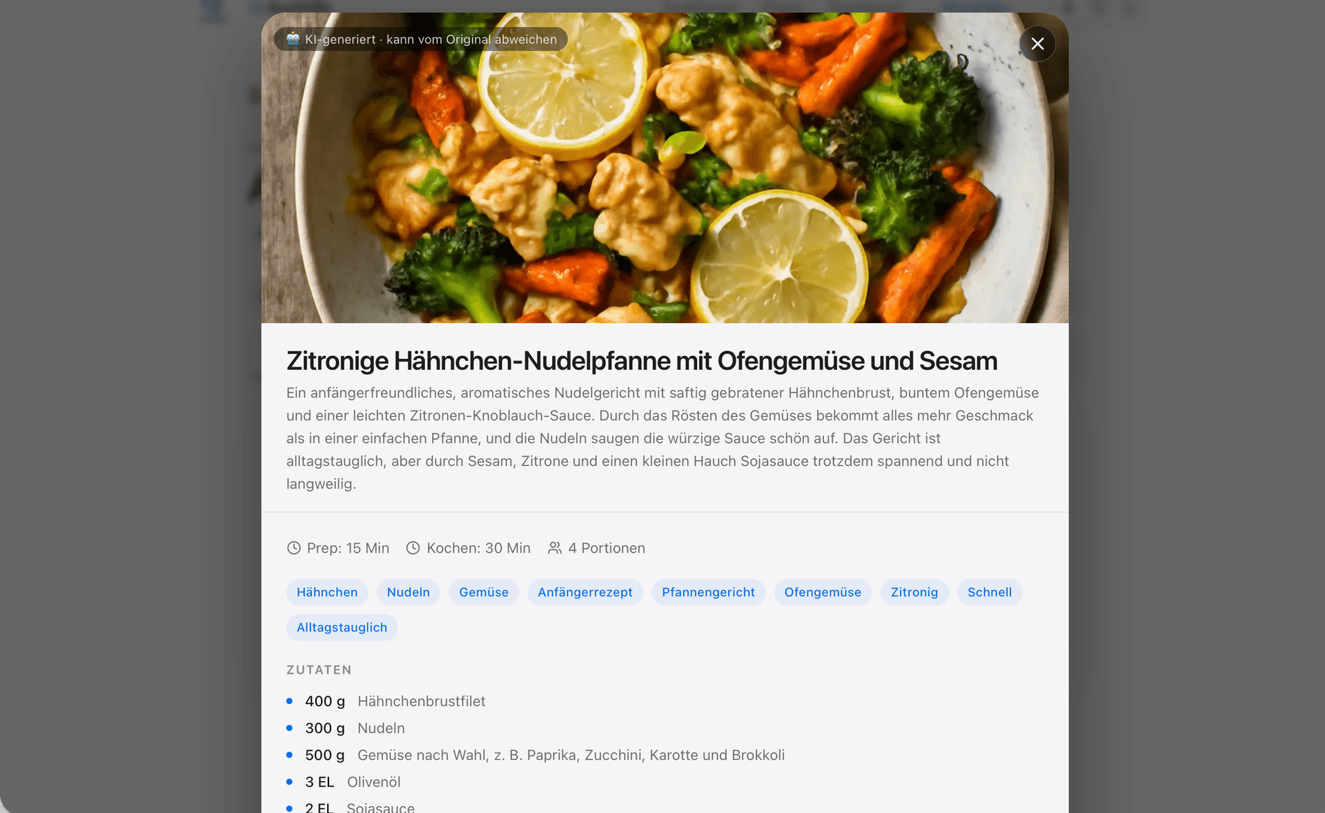 Generiertes Rezept