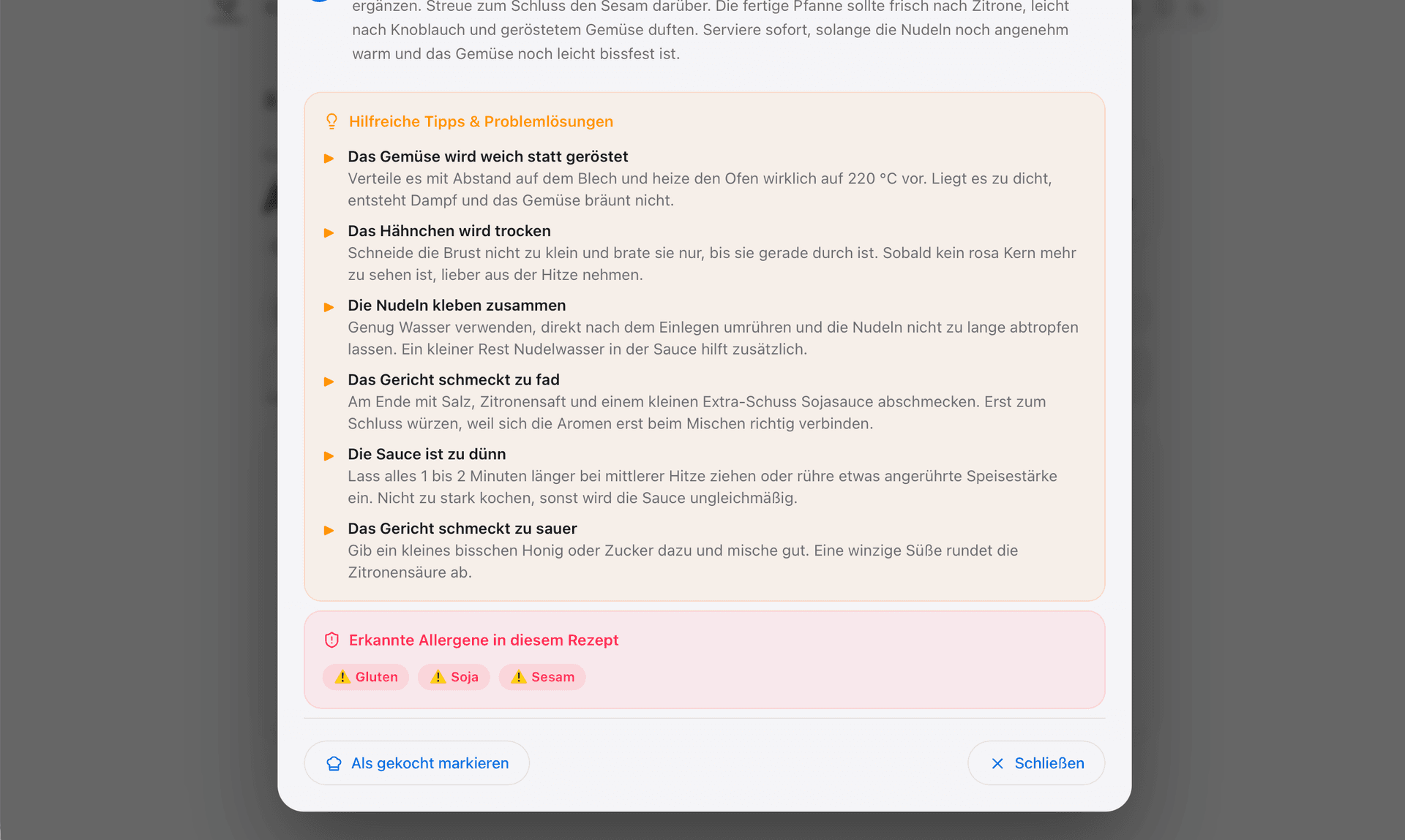 Tipps und Allergene